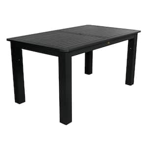 Black Rectangular Recycled Plastic Outdoor Balcony Height Dining Table