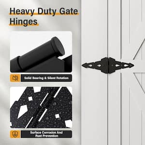 Black Post Latch Gate Set Heavy-Duty Gate Hardware Kit