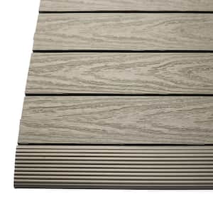 1/6 ft. x 1 ft. Quick Deck Composite Deck Tile Straight Fascia in Egyptian Stone Gray (4-Pieces/Box)