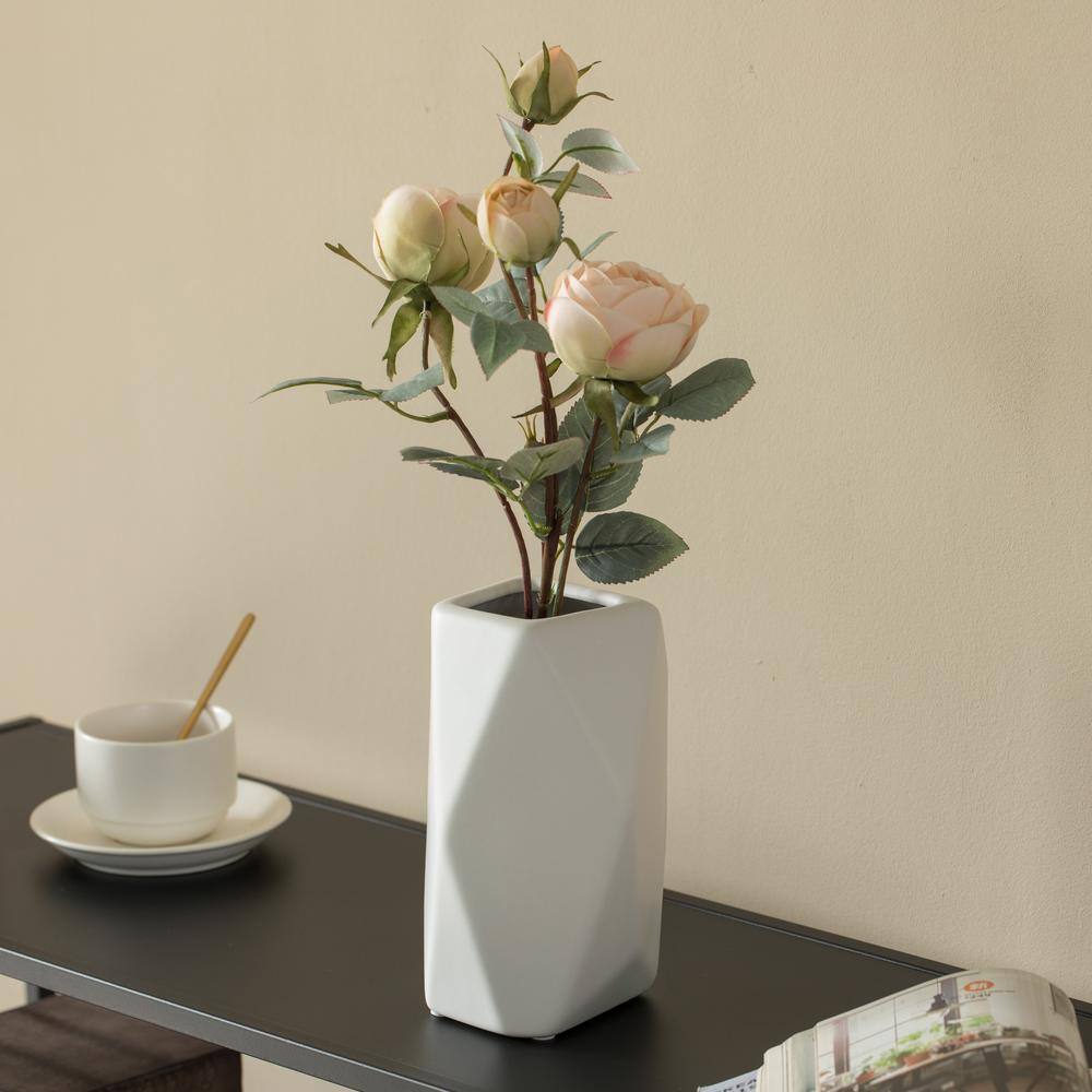 Elegant Ceramic Multi-Paned 15" Decorative Table Vase
