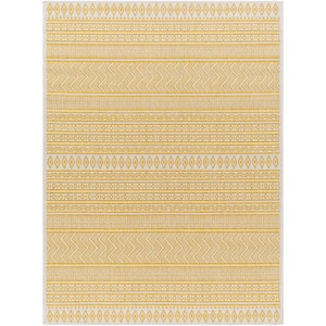 Merrigan Yellow 4 ft. x 6 ft. Moroccan Indoor/Outdoor Area Rug