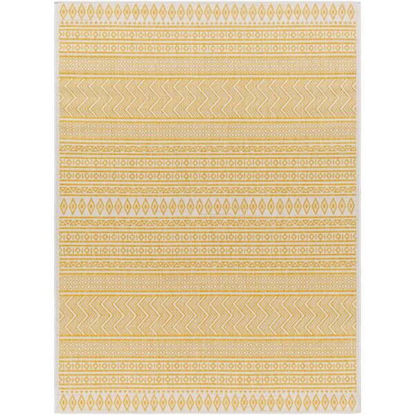 Livabliss Merrigan Yellow 4 ft. x 6 ft. Moroccan Indoor/Outdoor Area Rug