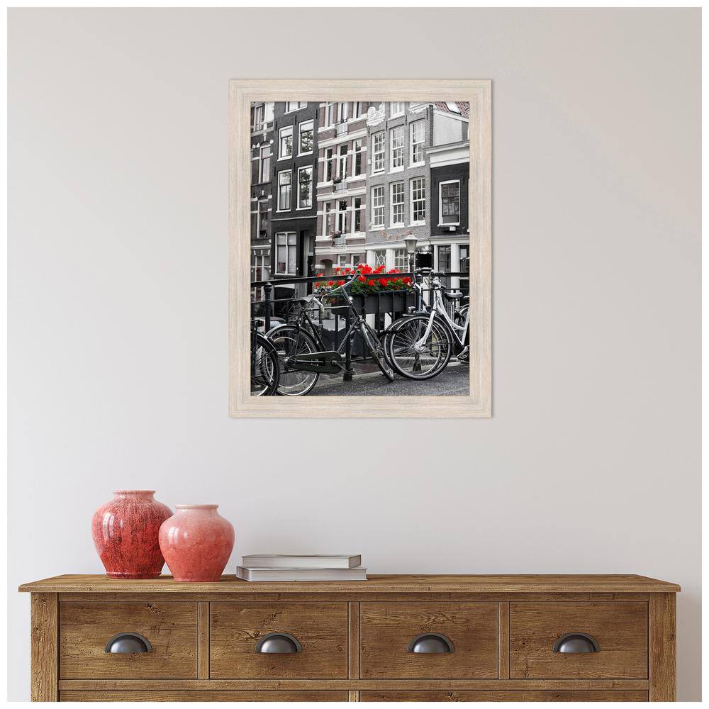 Amanti Art Hardwood Whitewash Narrow Wood Picture Frame 18x24