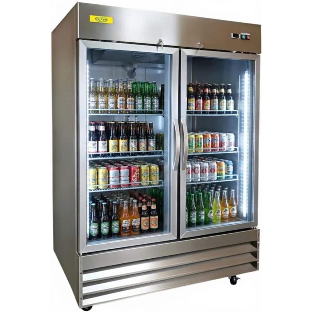 54 in. 47 cu. ft. NSF 2-Glass Door Commercial Freezer EFD2G Stainless Steel