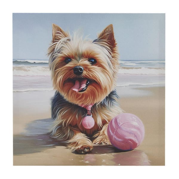 Miscool Anky 1-Piece Unframed Art Print 16 in. x 16 in. Yorkie Canvas Wall Art