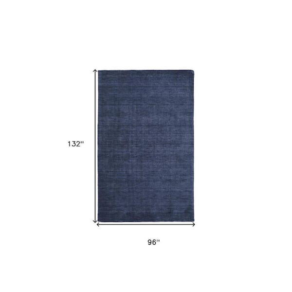 8 ft. x 11 ft. Blue Solid Color Area Rug