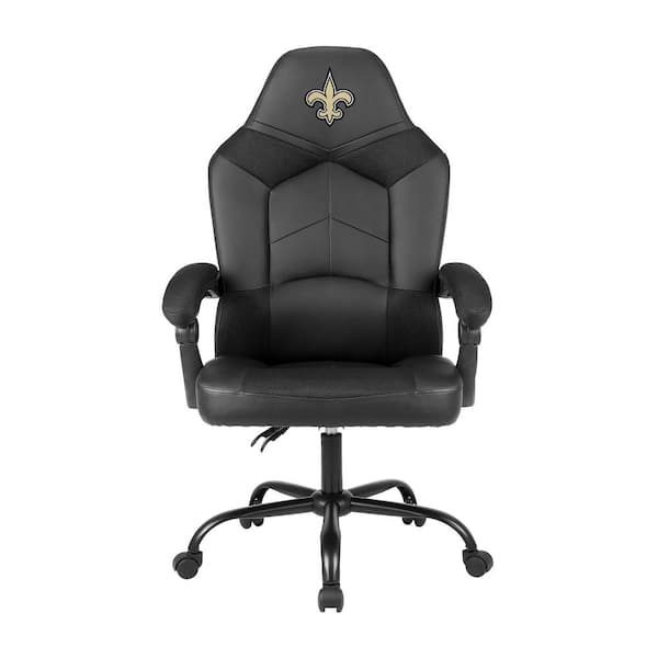 IMPERIAL New Orleans Saints Black Polyurethane Oversized Office Chair with Reclining Back