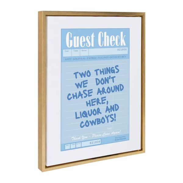 Kate and Laurel Sylvie Liquor and Cowboys Framed Canvas by Honey Island Studio Set of 1 Typography Art Print 18.00 in. x 24.00 in.