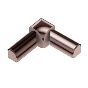 Rondec Polished Copper Anodized Aluminum 3/8 in. x 1 in. Metal 90° Double-Leg Inside Corner
