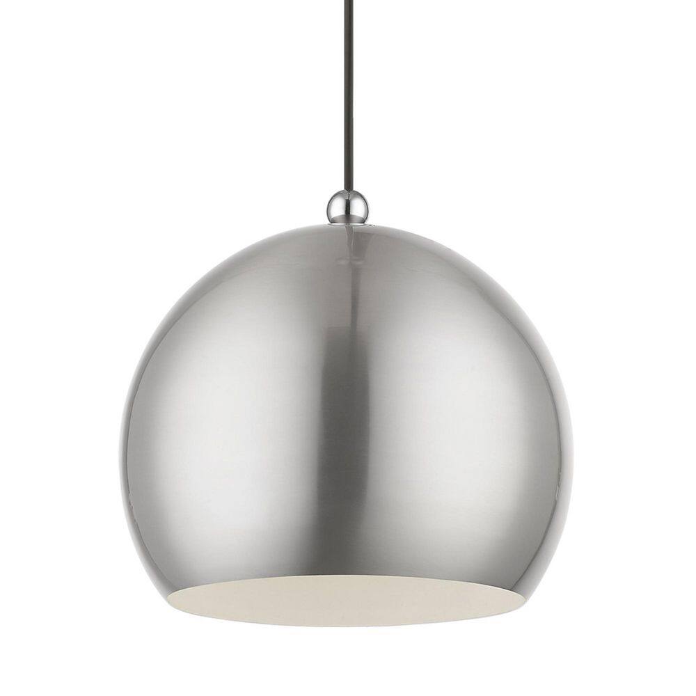 Stockton Brushed Nickel and Chrome Globe Pendant Light