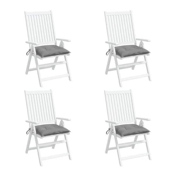 Kia 19.7 x 2.8 Fabric Outdoor Dining Chair Cushion in Dark Gray (Set of 4)