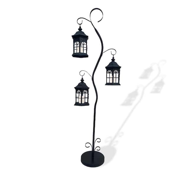 BACKYARD EXPRESSIONS PATIO · HOME · GARDEN 72 in. Decorative Outdoor/Indoor Lantern Stand with 3 Lantern Candle Holders - Candles not Included