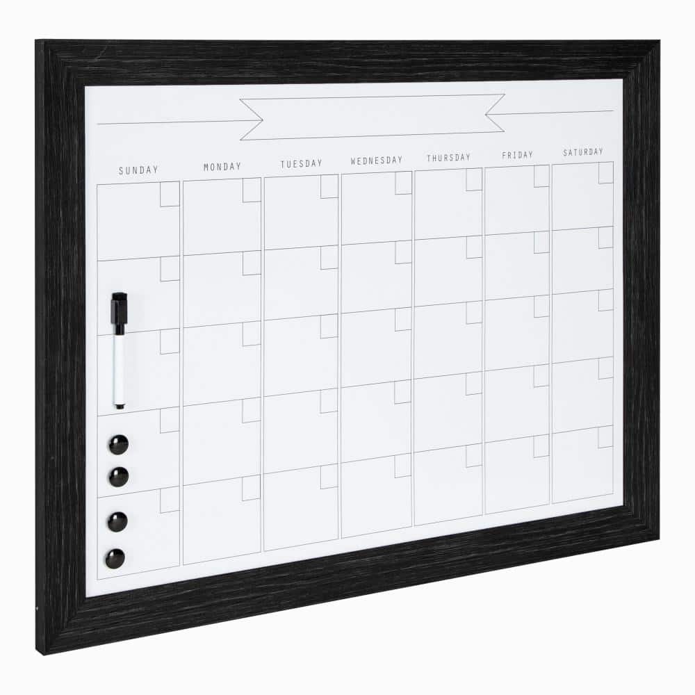 DesignOvation Beatrice Black Monthly Calendar Memo Board 217358 The