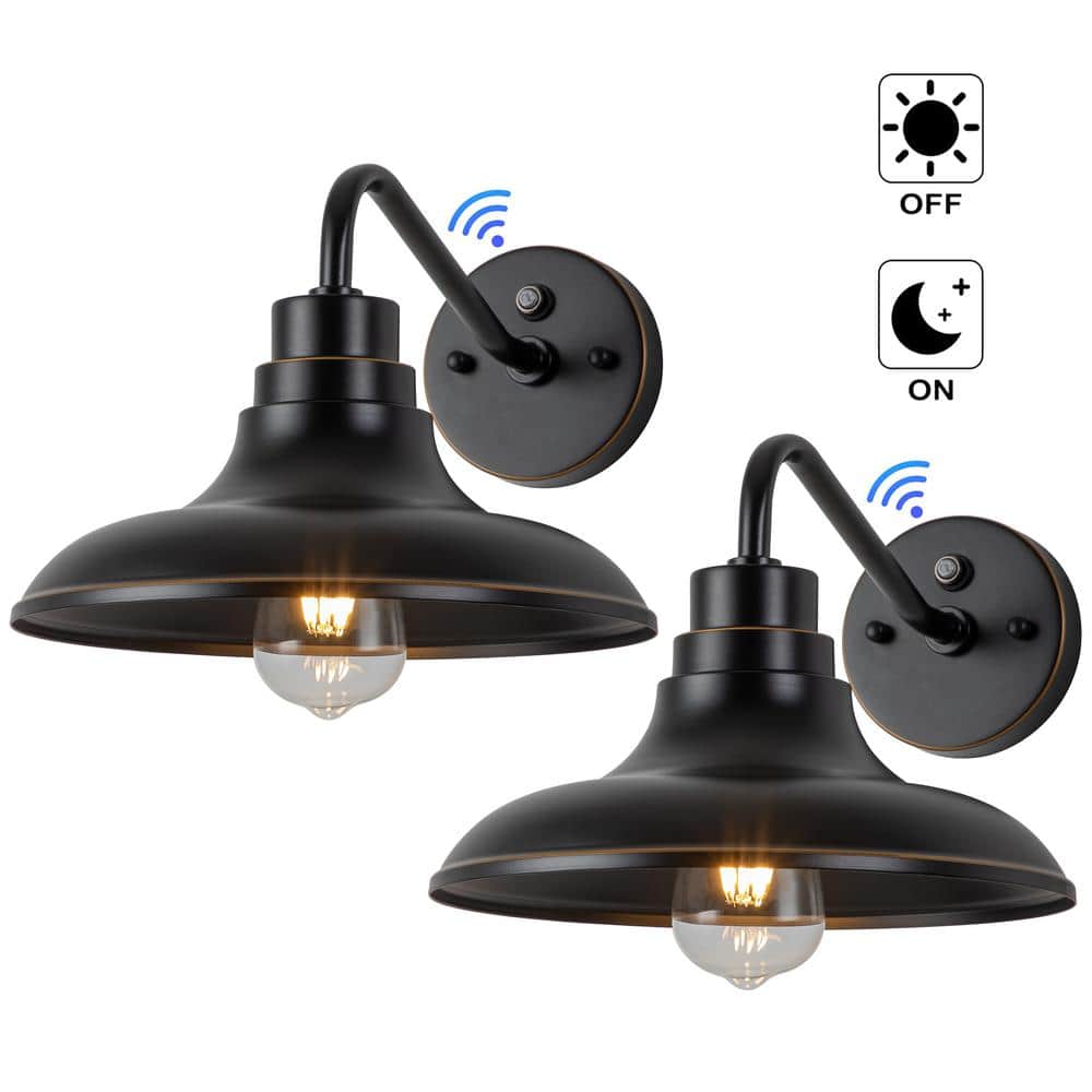 C Cattleya 2-Pack Black Dusk to Dawn Outdoor Barn Light