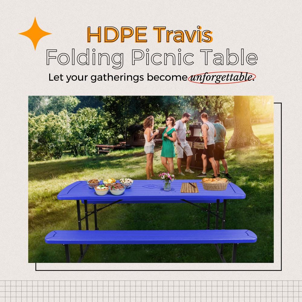 Hampden Furnishings Heavy-Duty Folding Picnic Table