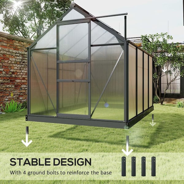 74.75 in. W x 99.25 in. D Aluminum Greenhouse Polycarbonate Walk
