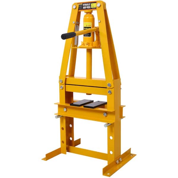 Tidoin 6-Ton Yellow A-Frame Adjustable Hydraulic Power Units Shop Press with Press Plates
