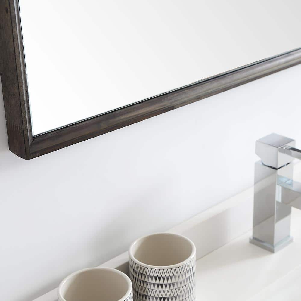 Formosa 54" Acacia Wood Vanity with White Quartz Top and Mirror
