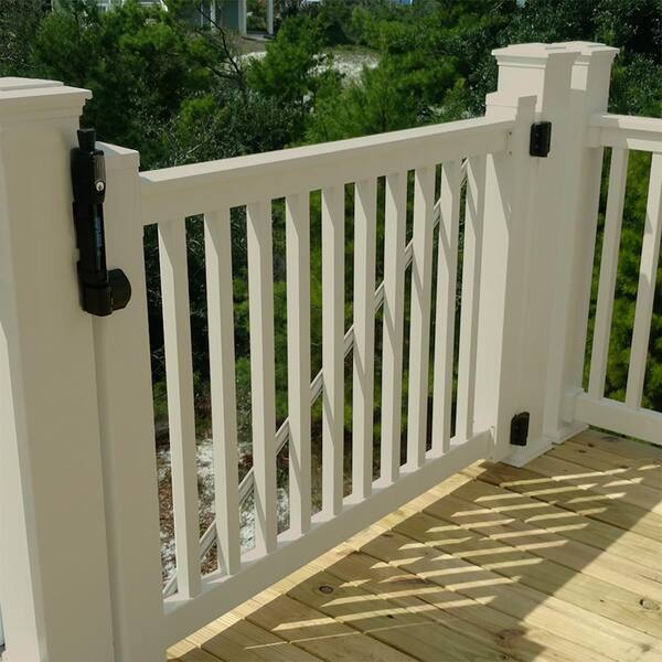Weatherables Vanderbilt 3.5 ft. H x 5 ft. W Tan Vinyl Railing Gate Kit