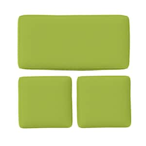 36 in. x 18 in. (3-Piece) Outdoor Patio Replacement Seat Cushions Fit for Loveseat Sofa Lounge Chair Furniture Grass