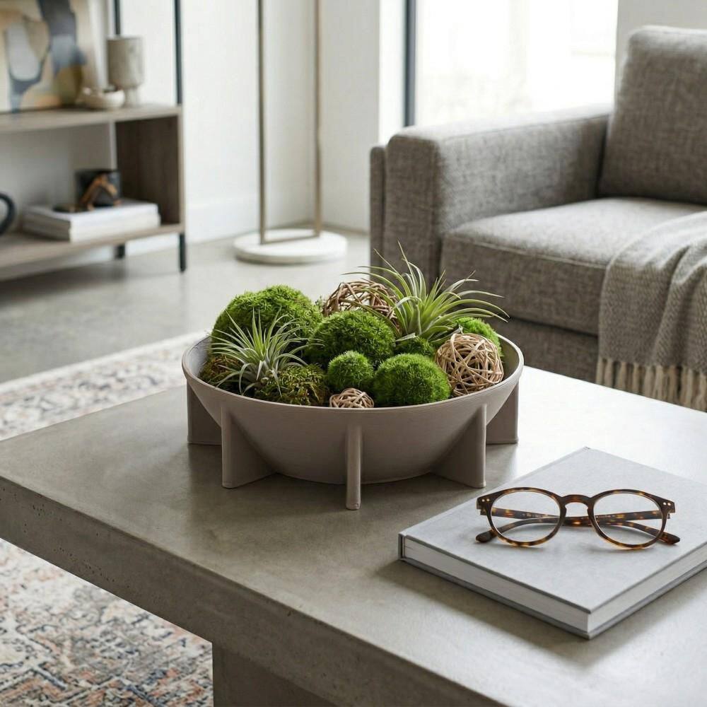 Gray Geometric Ceramic 11.5 in. Decorative 3D Printed Bowl price history on PriceWatchPro