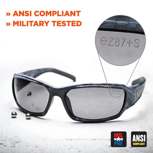 Skullerz Skoll Matte Black Safety Glasses, Clear Lens - ANSI Certified