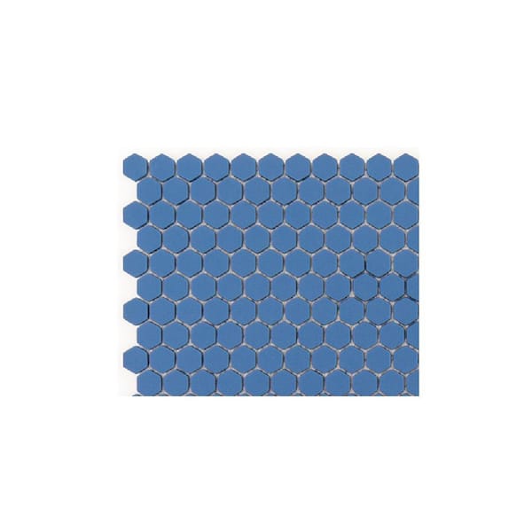 Jeffrey Court Take Home Tile Sample - 5/8 in. Muze Hexagon Blue 4 in. x 4 in. Hexagon Matte Glass Mosaic