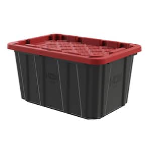 27 Gal. Tough Storage Tote in Black and Red