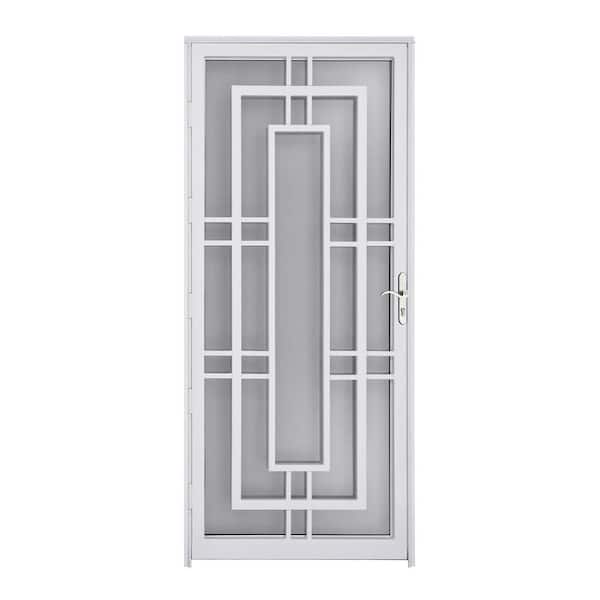 Avantgarde 36 in. x 80 in. Universal/Reversible White Steel Storm Security Door