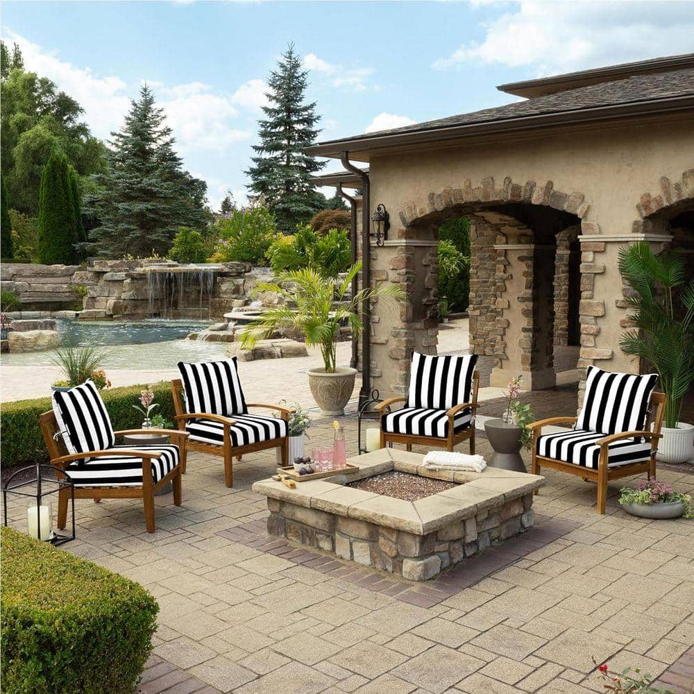 Dttra Outdoor Deep Seat Cushion Set 2 Pieces 24 x 24 x 4.3 in