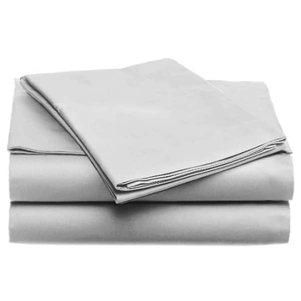 Home Dynamix Jill Morgan Fashion Solid Silver Microfiber Twin Sheet Set (3-Piece)