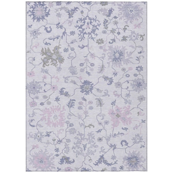 Chantille Machine Washable Indoor/Outdoor Abstract ACN1854 Lavender 5 ft. x 7 ft. 6 in. Accent Rug