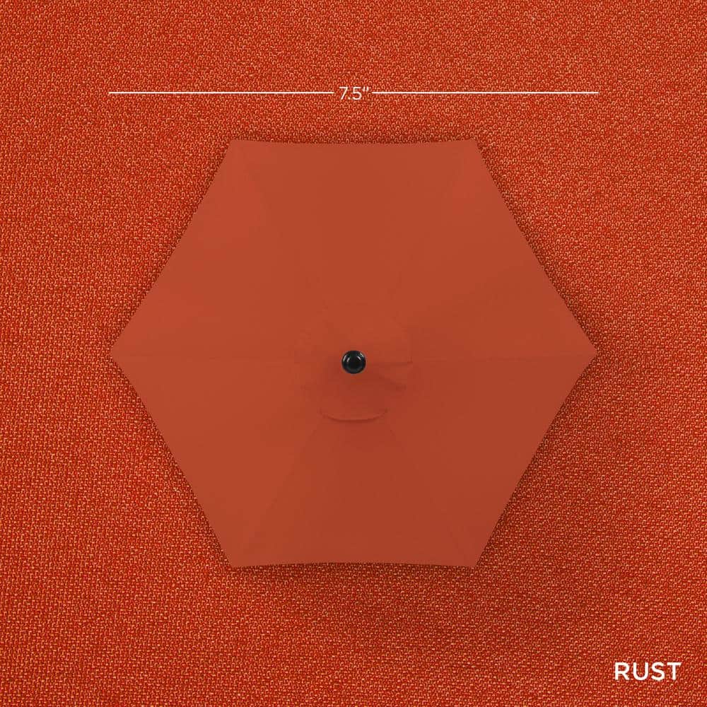 Rust Hexagon Market Patio Umbrella with Crank Lift and Tilt