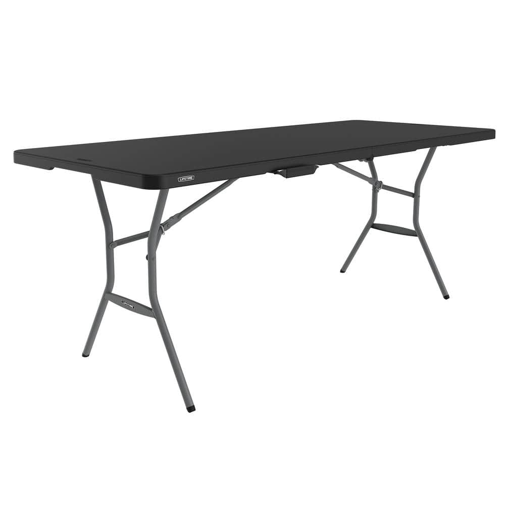 Lifetime 72 in. L Rectangle Black Resin Top Fold-In-Half