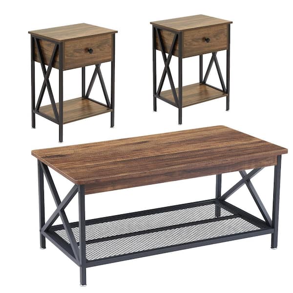 brown end tables set of 2