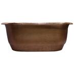 Rochelle 66 in. Copper Double Roll Top Flatbottom Non-Whirlpool Bathtub in Smooth Antique Copper