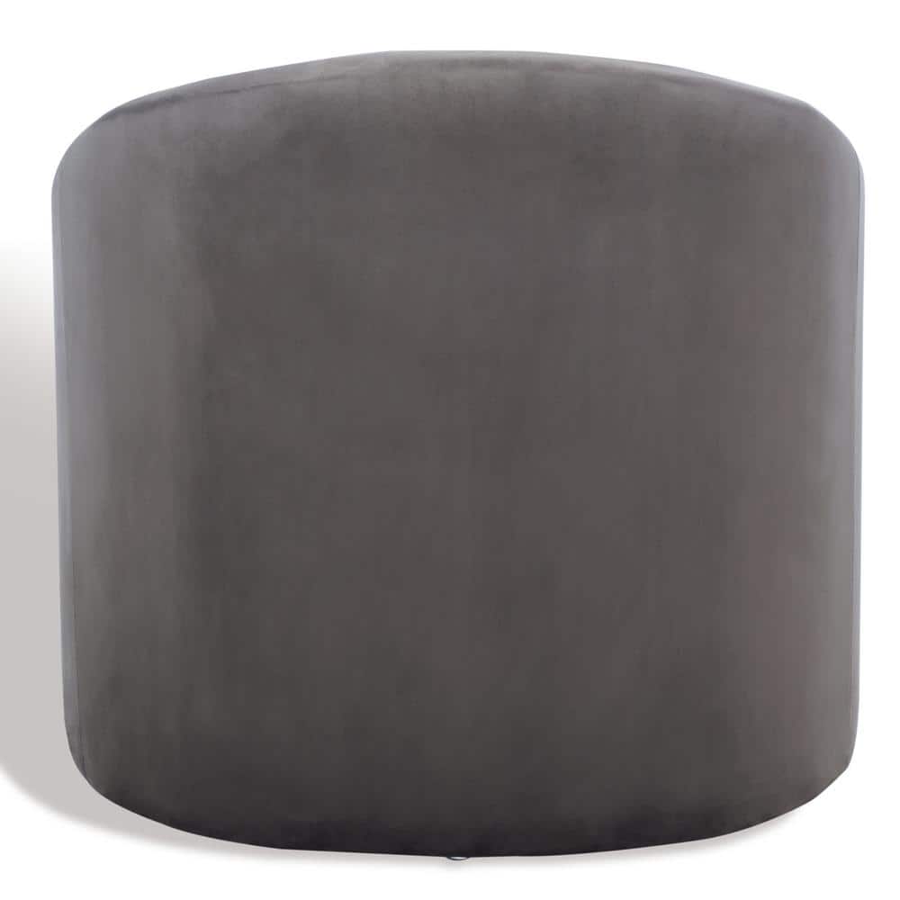 Olivia Dark Grey Velvet Contoured Accent Chair