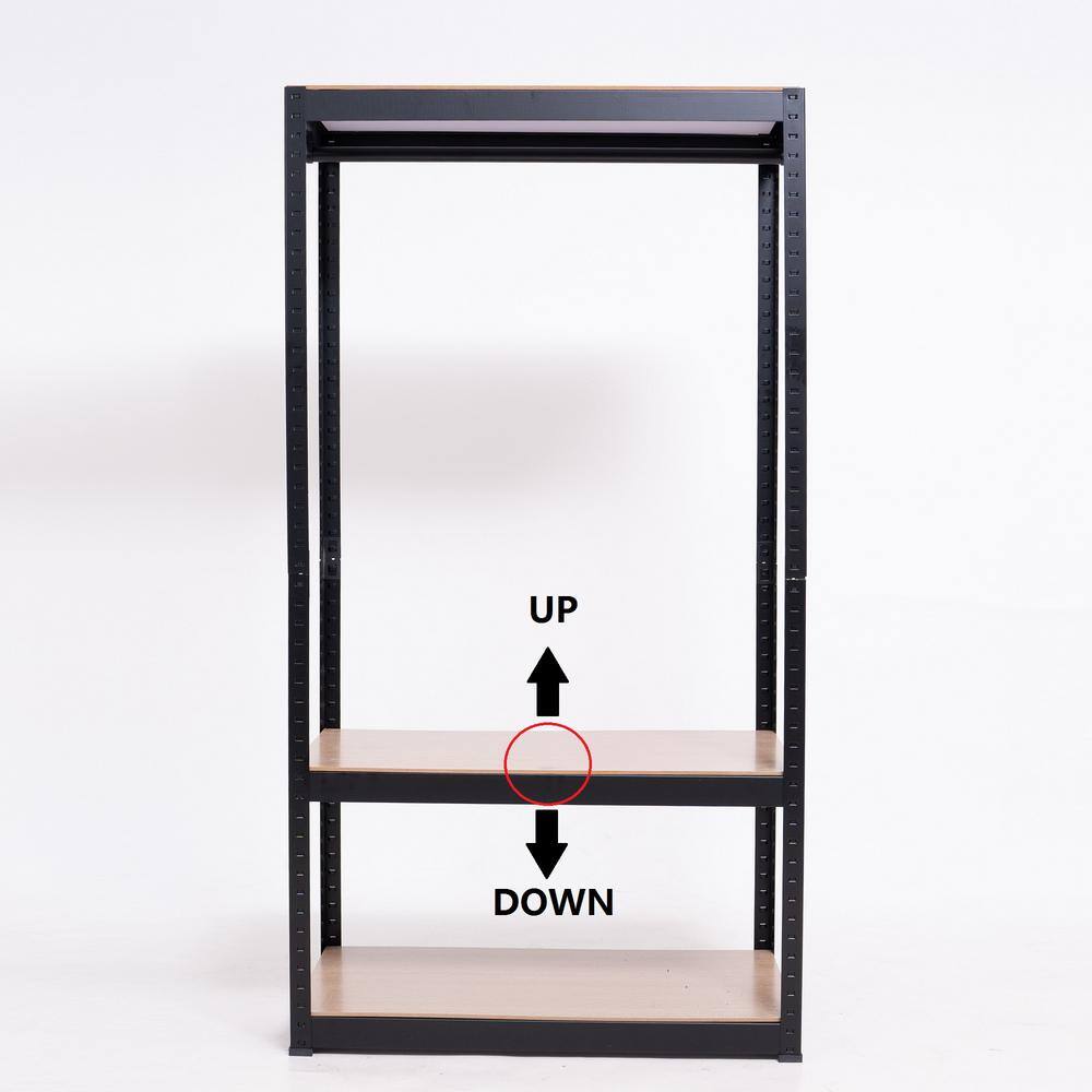 Black Heavy Duty Portable Wire Closet Organizer with Adjustable Shelves
