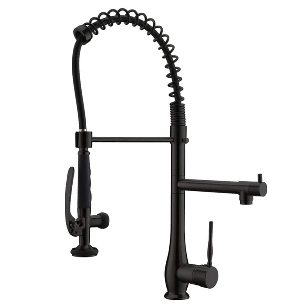 Single-Handle No Sensor Gooseneck Pull-Down Sprayer Kitchen Faucet with Dua