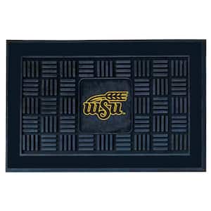 NCAA Wichita State University Black 19.5 in. x 31.25 in. Outdoor Vinyl Medallion Door Mat