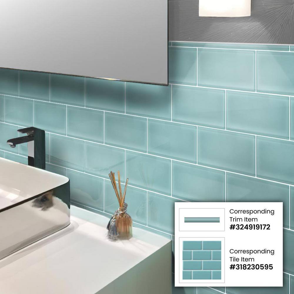 Turkish Blue 3x6 Glossy Glass Subway Wall Tile