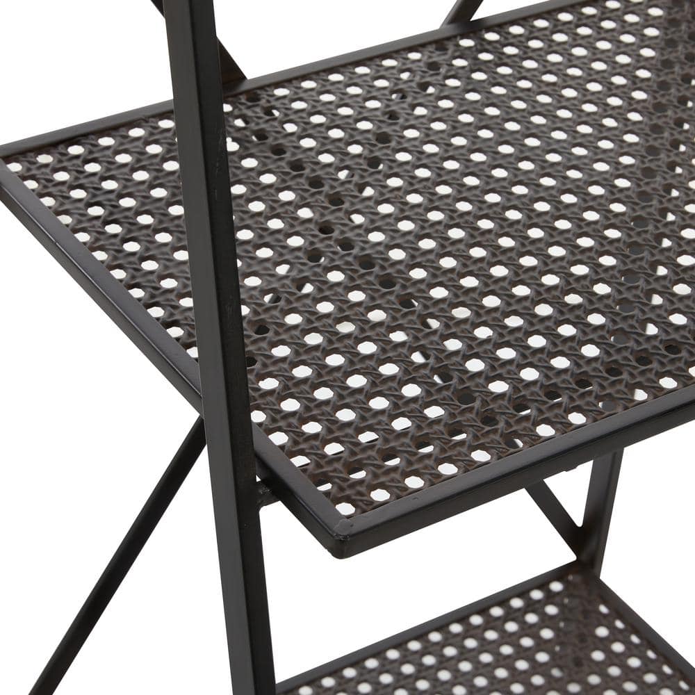 Modern Industrial Black Metal 4-Tier Ladder Bookshelf