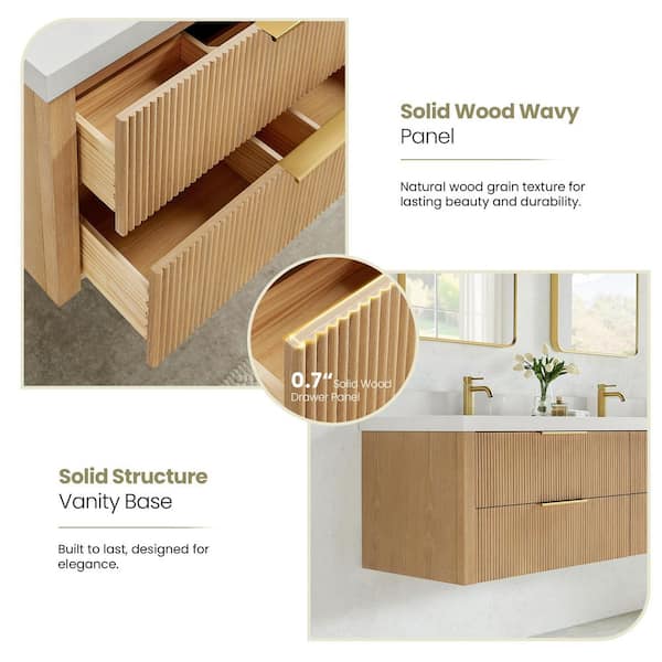 ROSWELL Barcelona 72 in.W x 22 in.D x 21.7 in.H Double Sink Bath