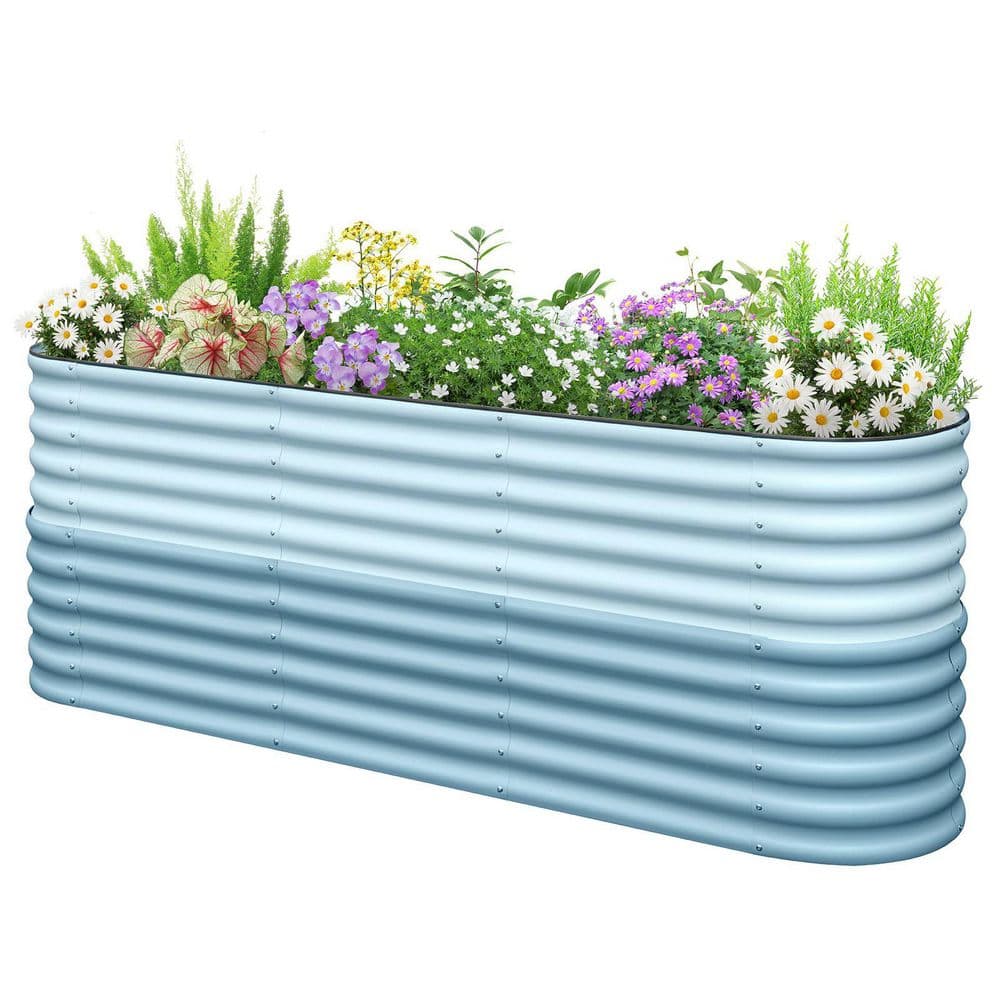 94.5X23.6X34.2 in. Raised Garden Bed, 2.85 ft. Tall 9 in 1 Metal Galvanized