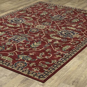 Antonia Red 3 ft.10 in. x 5 ft. 5 in. Traditional Area Rug