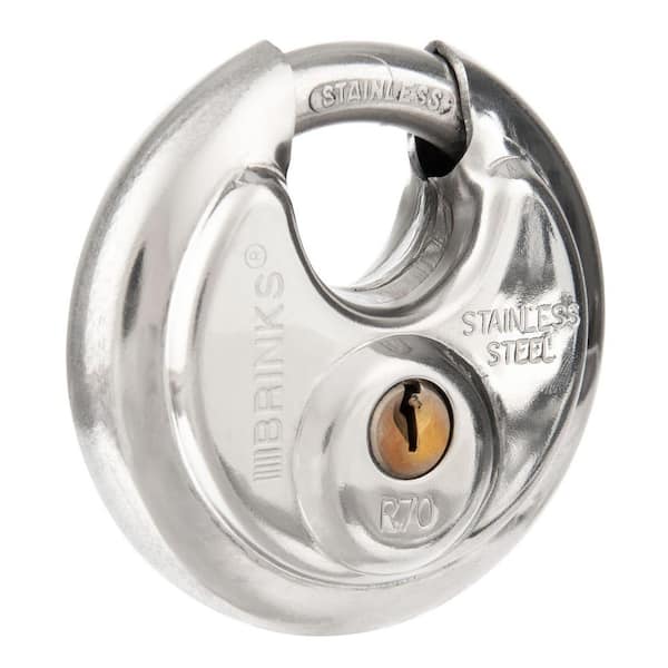 Brinks 70mm Stainless Steel Keyed Discus Padlock 173-70001 - The