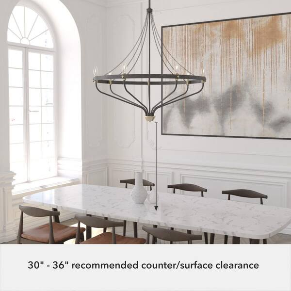 Hunter Merlin 7-Light Rustic Iron Wagon Wheel Chandelier