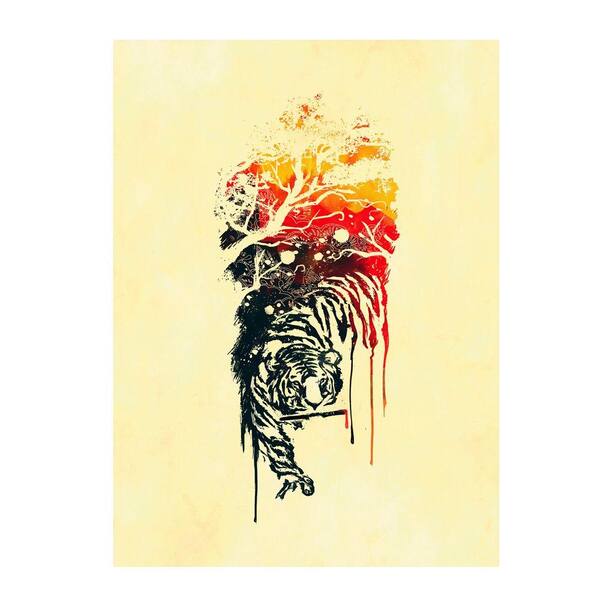 Trademark Fine Art 19 in. x 14 in. Painted Tiger Canvas Art