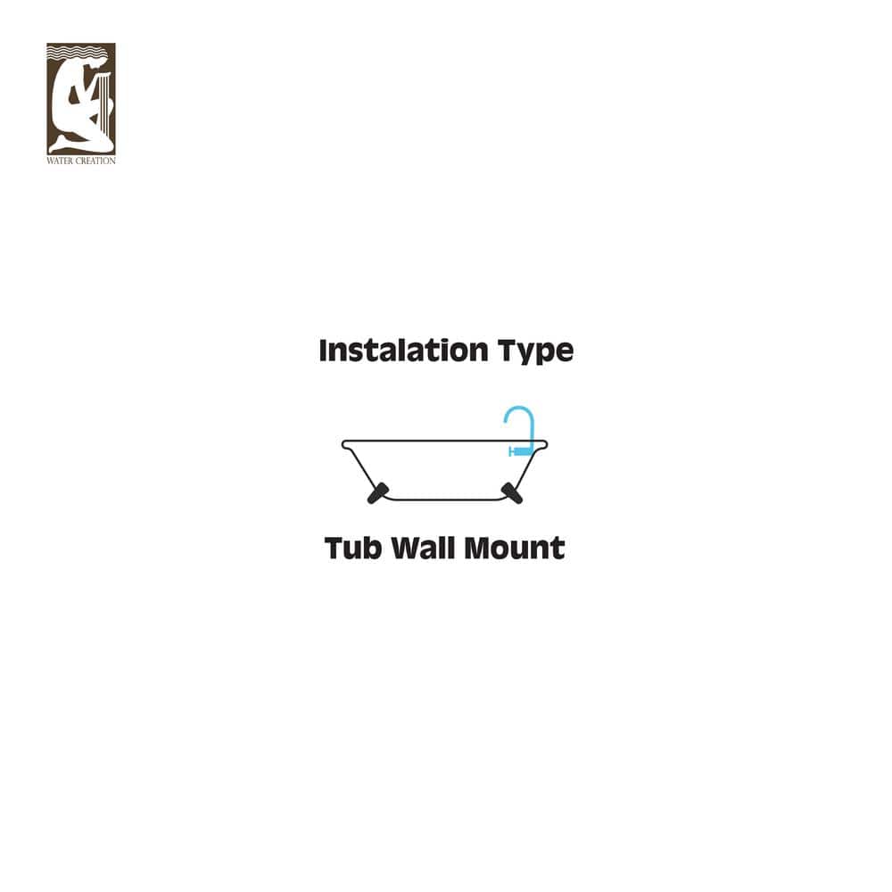 Classic Elegance Brushed Nickel Wall Mount Tub Faucet with Porcelain Handle