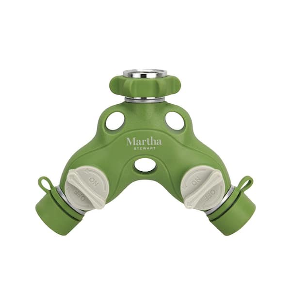 Martha Stewart Living 2-Way Metal Garden Hose Tap Adapter Y-Splitter